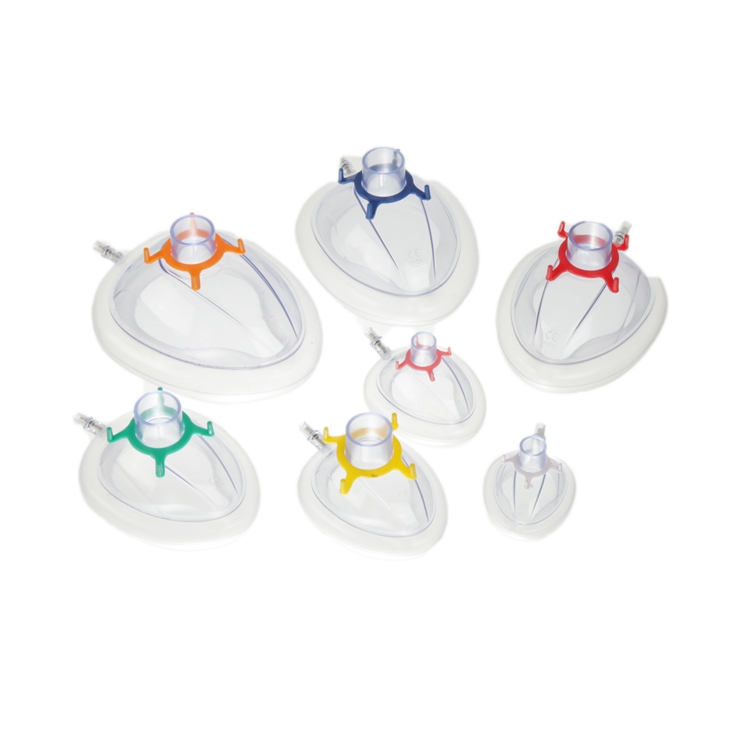 PVC anesthesia mask with horizontal valve