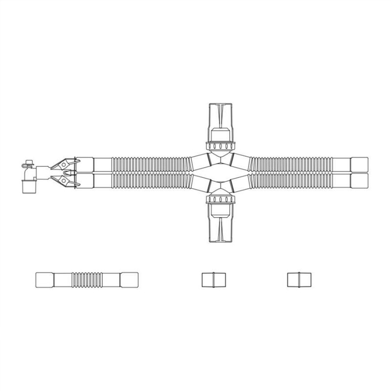 Ventilator breathing circuit - Corrugated